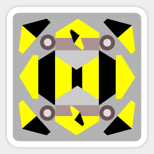 Composition in yellow, black and gray undertones Sticker